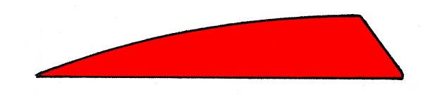 3 inch Shield feather hand cut by Longbow-arrows.co.uk